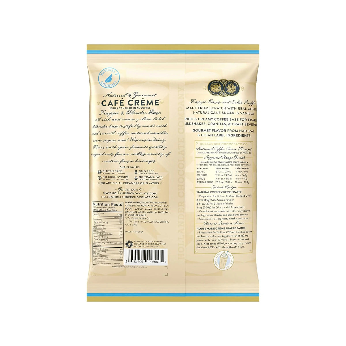 Hollander Café Crème Base with Coffee (Powder)