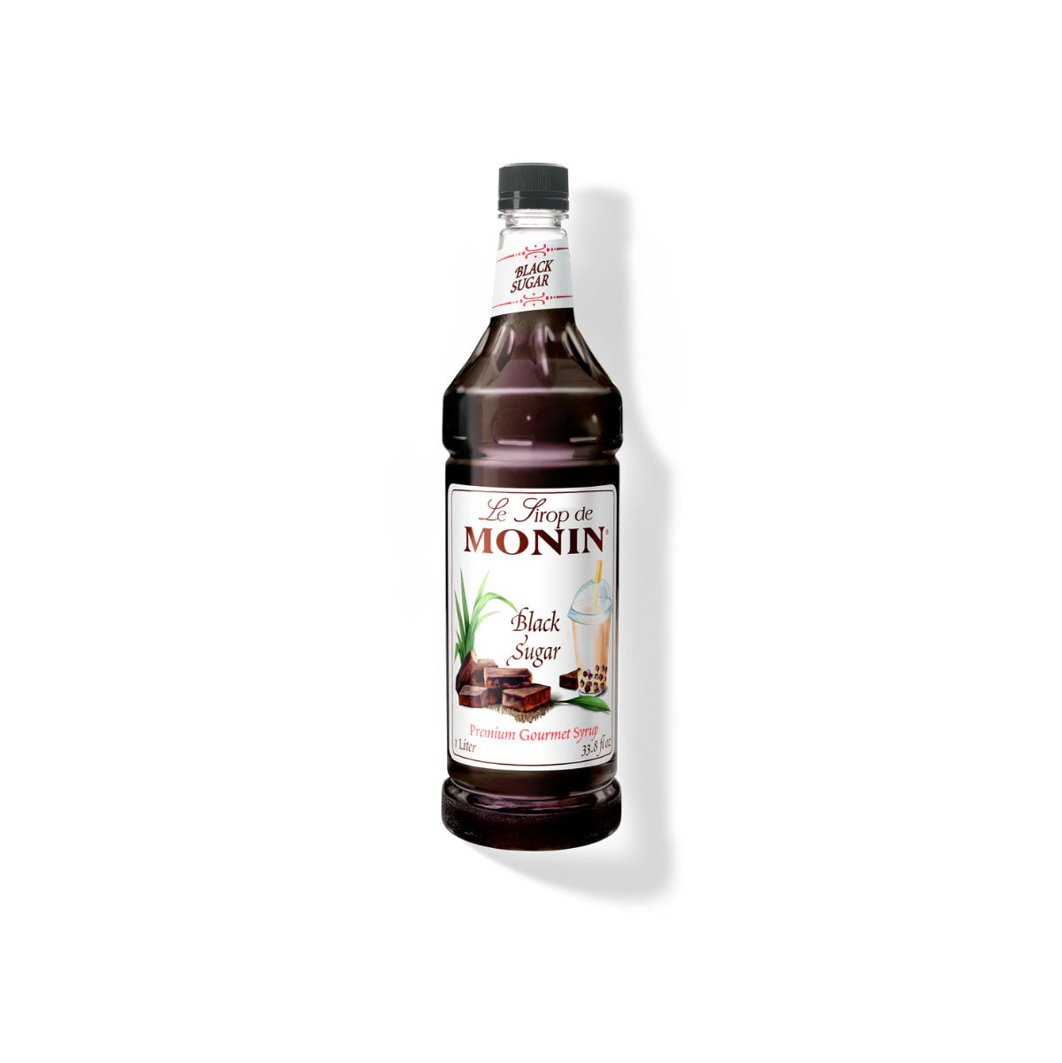 Monin Black Sugar Syrup 1L Plastic Bottle