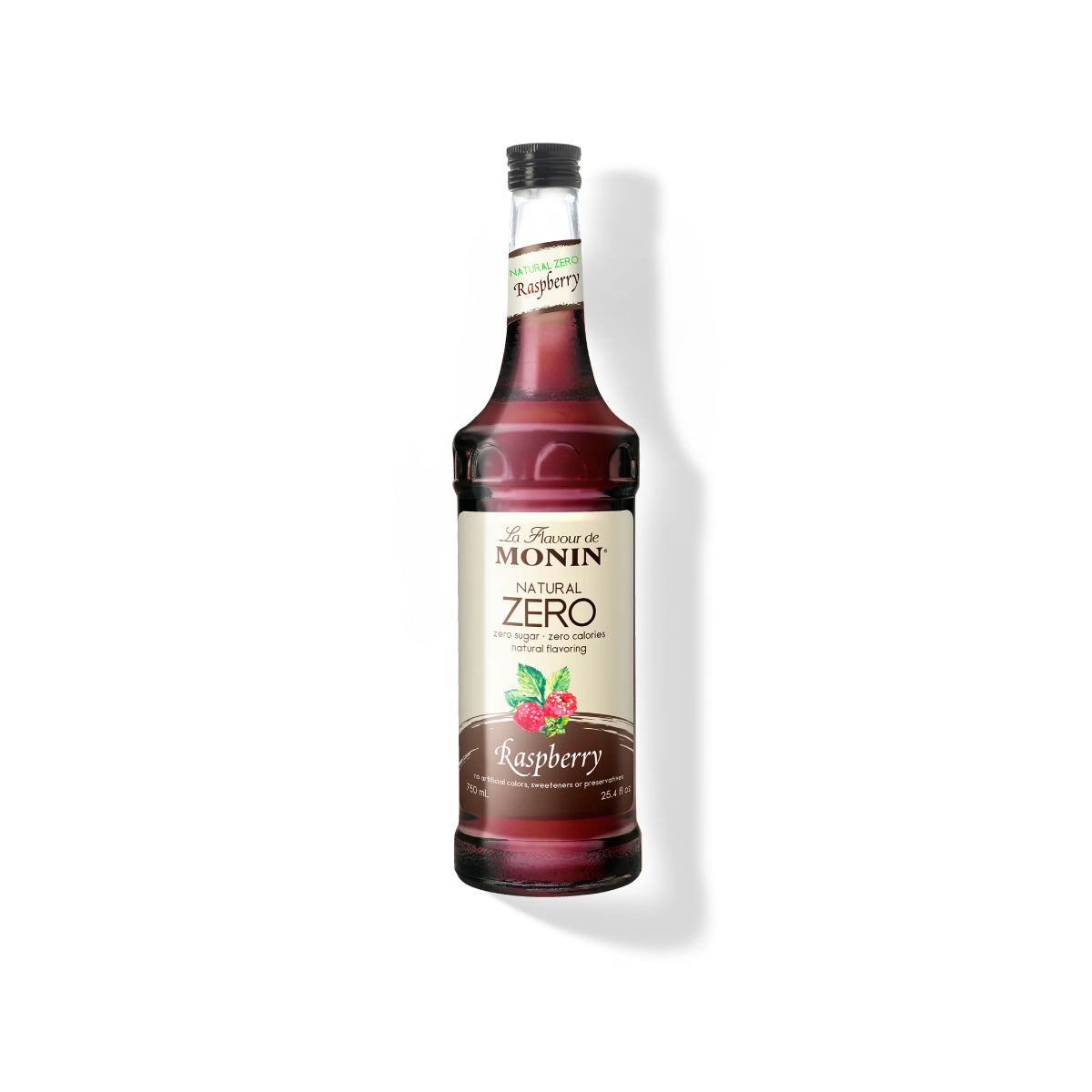 Monin Natural Zero Raspberry Syrup 750ml Glass Bottle