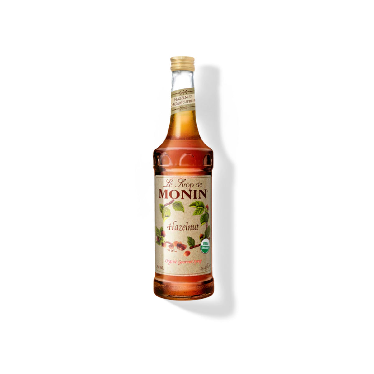 Monin Organic Hazelnut Syrup 750ml Glass Bottle