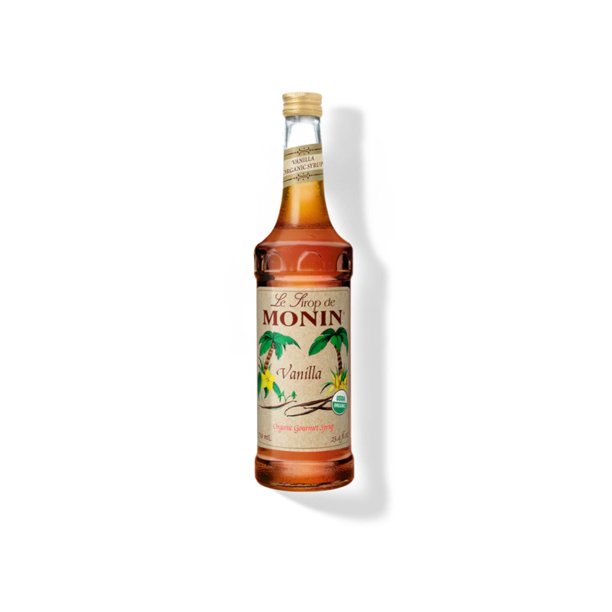 Monin Organic Vanilla Syrup 750ml Glass Bottle