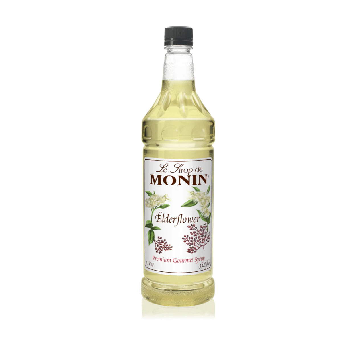 Monin Elderflower Syrup 1L Plastic Bottle