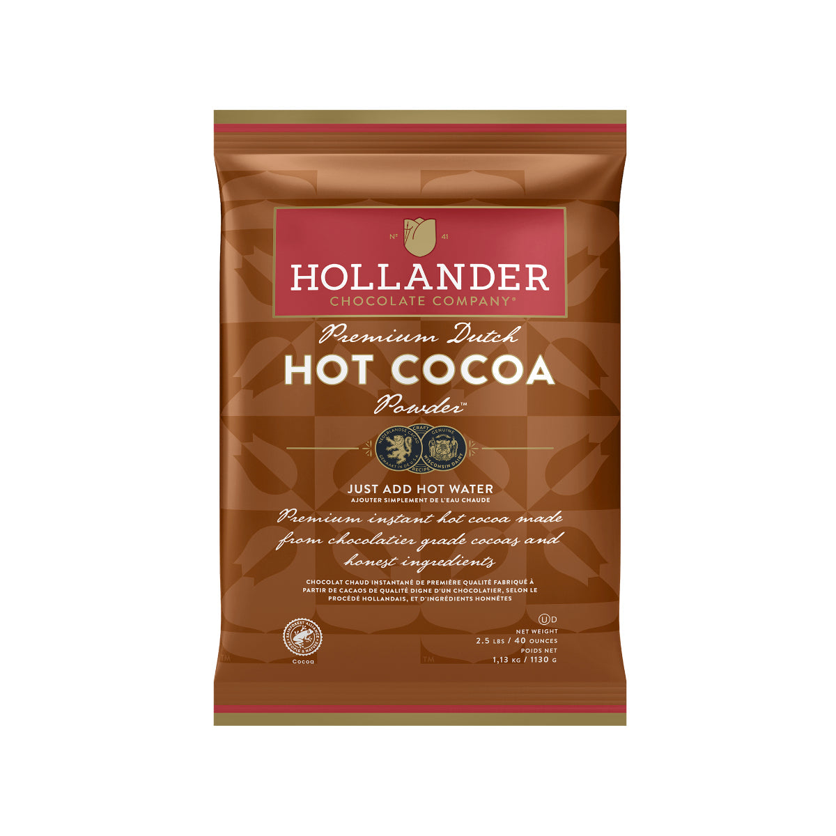Hollander Premium Dutched Hot Cocoa – 2.5 lb Bags