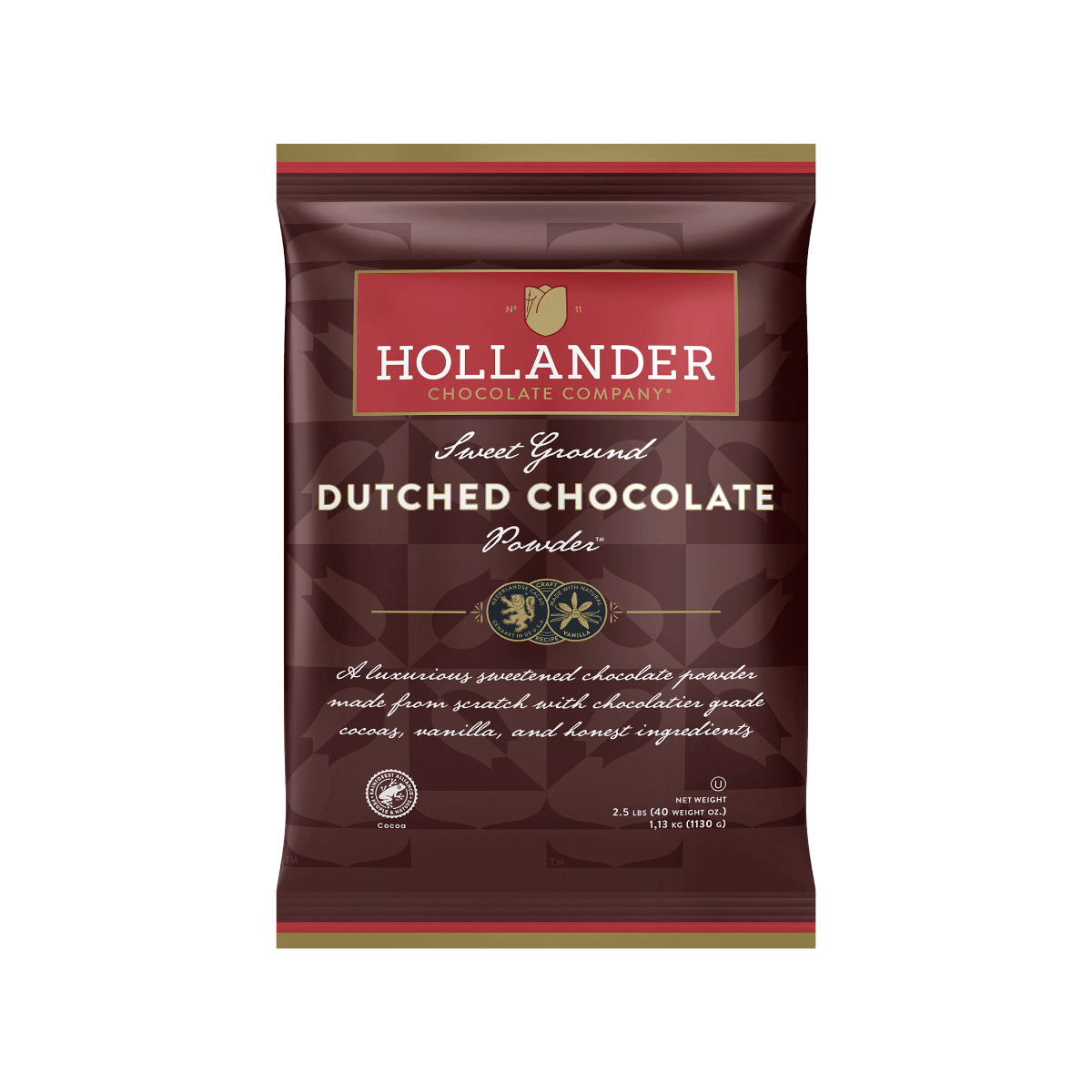 Hollander Sweet Ground Dutched Chocolate – 2.5 lb Bags