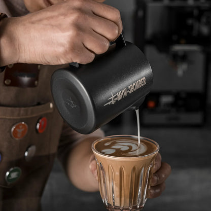 [Discontinued] Latte Art Milk Frothing Pitcher – MHW-3BOMBER 5.0 Matte Black [PS031B] (400ml)