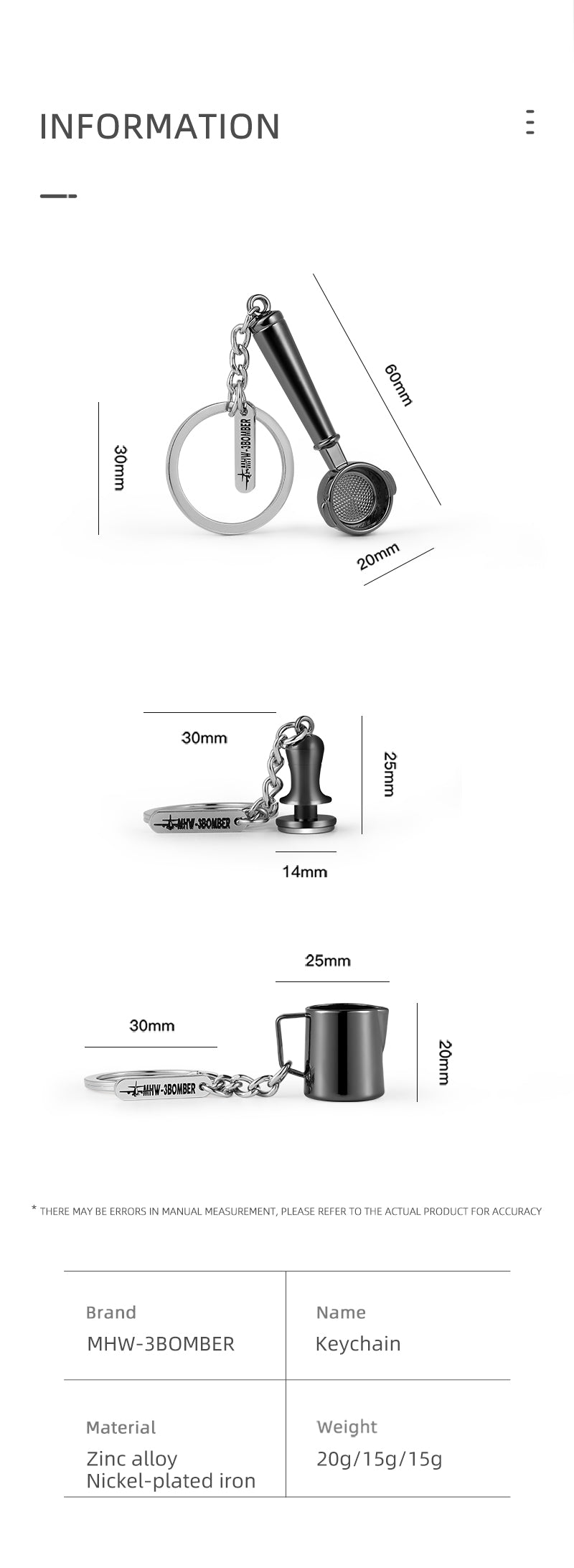MHW-3BOMBER Coffee Keychain – Mini Pitcher Gift [KC5700]