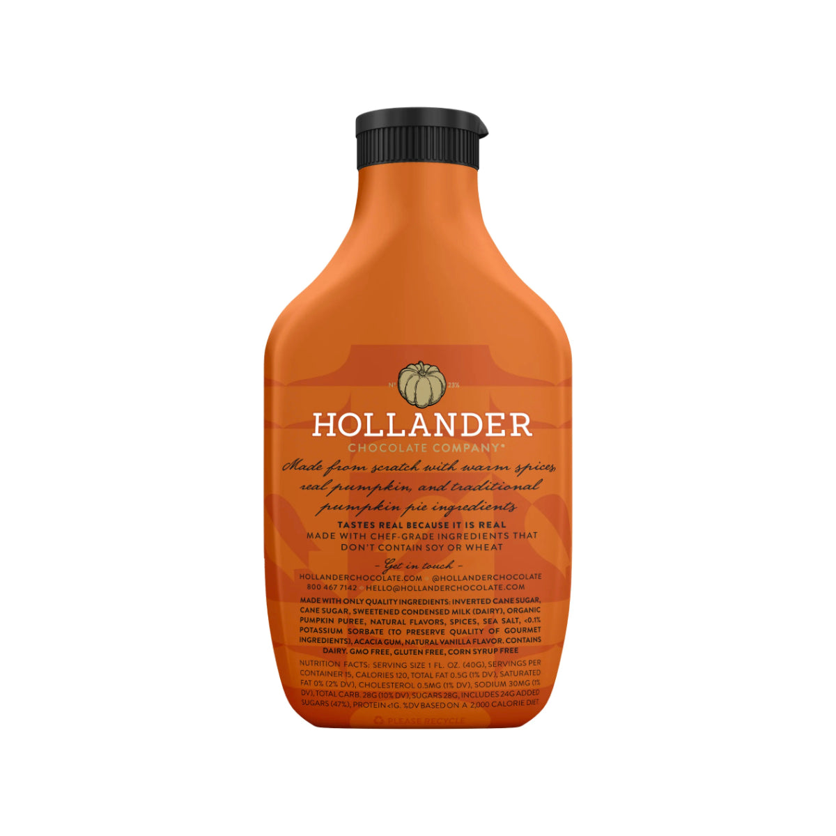 Hollander Pumpkin Pie Café Sauce - Squeeze Bottle – 15oz Bottle