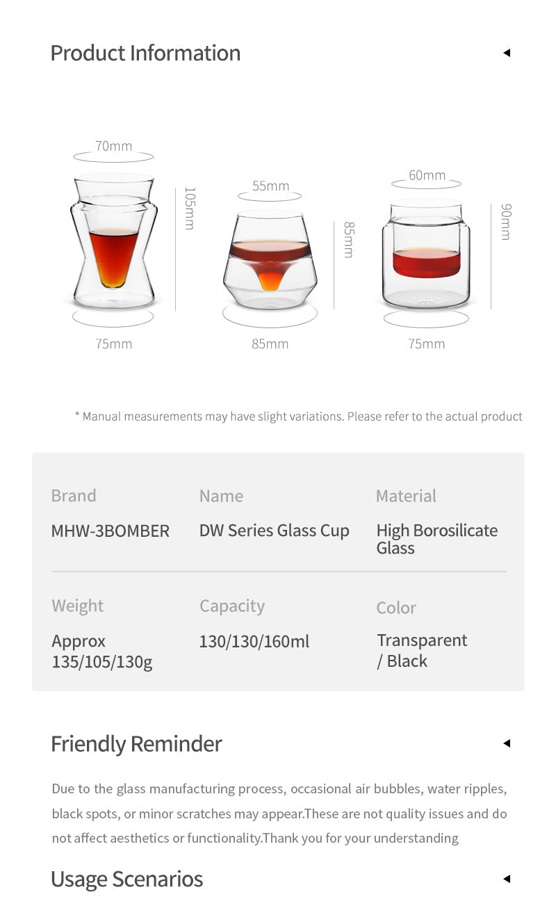 MHW-3BOMBER DW Series Glass Cup (Transparent)