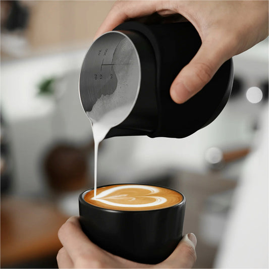 Latte Art Milk Frothing Pitcher – MHW-3BOMBER Handleless GT Flowtip Milk Pitcher (400 mL) [P6513B]