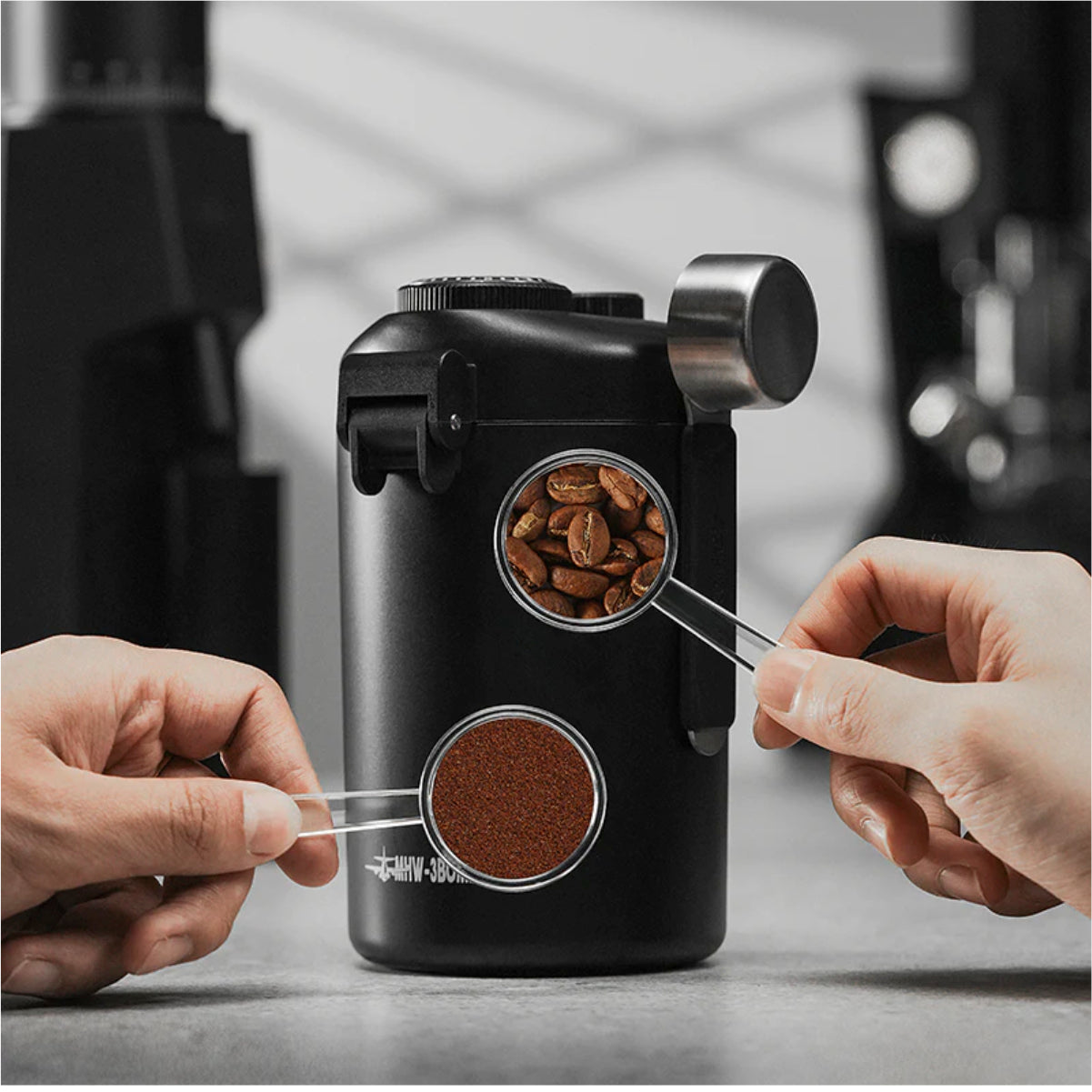 MHW-3BOMBER Coffee Gambo Sealed Canister With Humidity Indicator (Black) [S6140B]