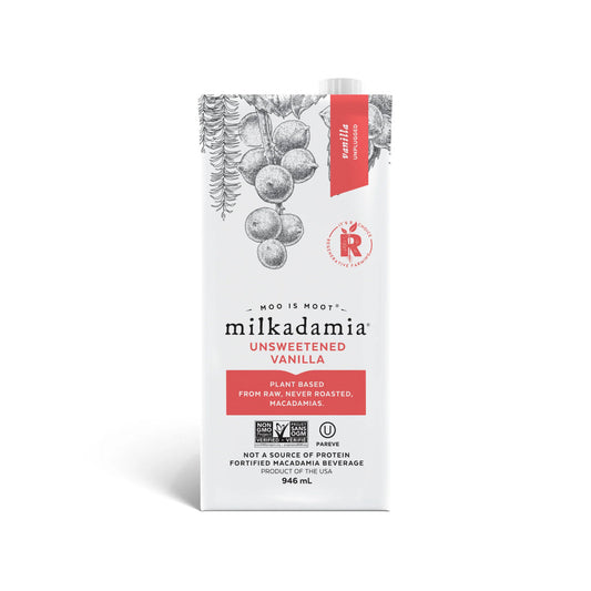 Milkadamia Unsweetened Vanilla Macadamia Milk (32 fl oz / 946ml)