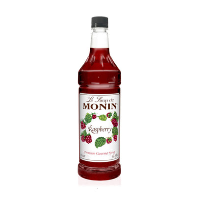Monin Raspberry Syrup 1L Plastic Bottle (Pack of 4)