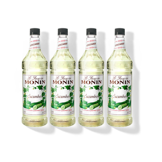 Monin Cucumber Syrup 1L Plastic Bottle (Pack of 4)