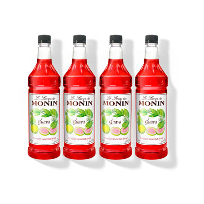 Monin Guava Syrup 1L Plastic Bottle (Pack of 4)