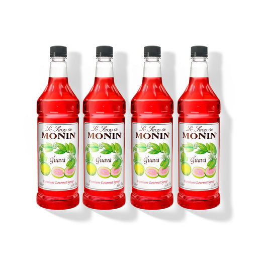 Monin Guava Syrup 1L Plastic Bottle (Pack of 4)