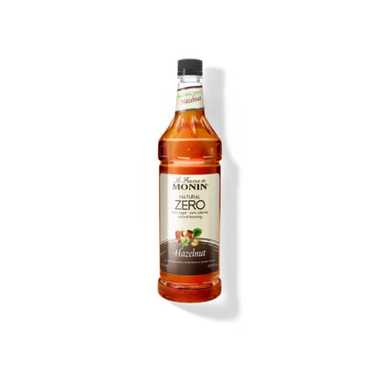 Monin Natural Zero Hazelnut 1L Plastic Bottle (Pack of 4)