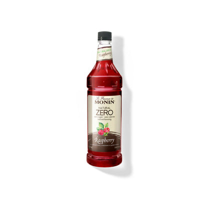Monin Natural Zero Raspberry 1L Plastic Bottle (Pack of 4)