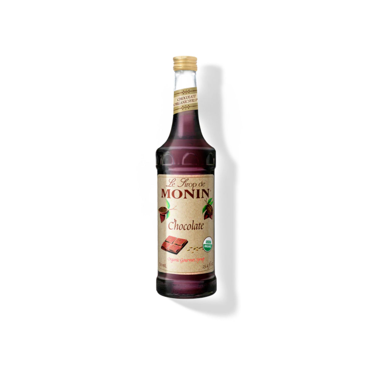 Monin Organic Chocolate Syrup 750ml Glass Bottle