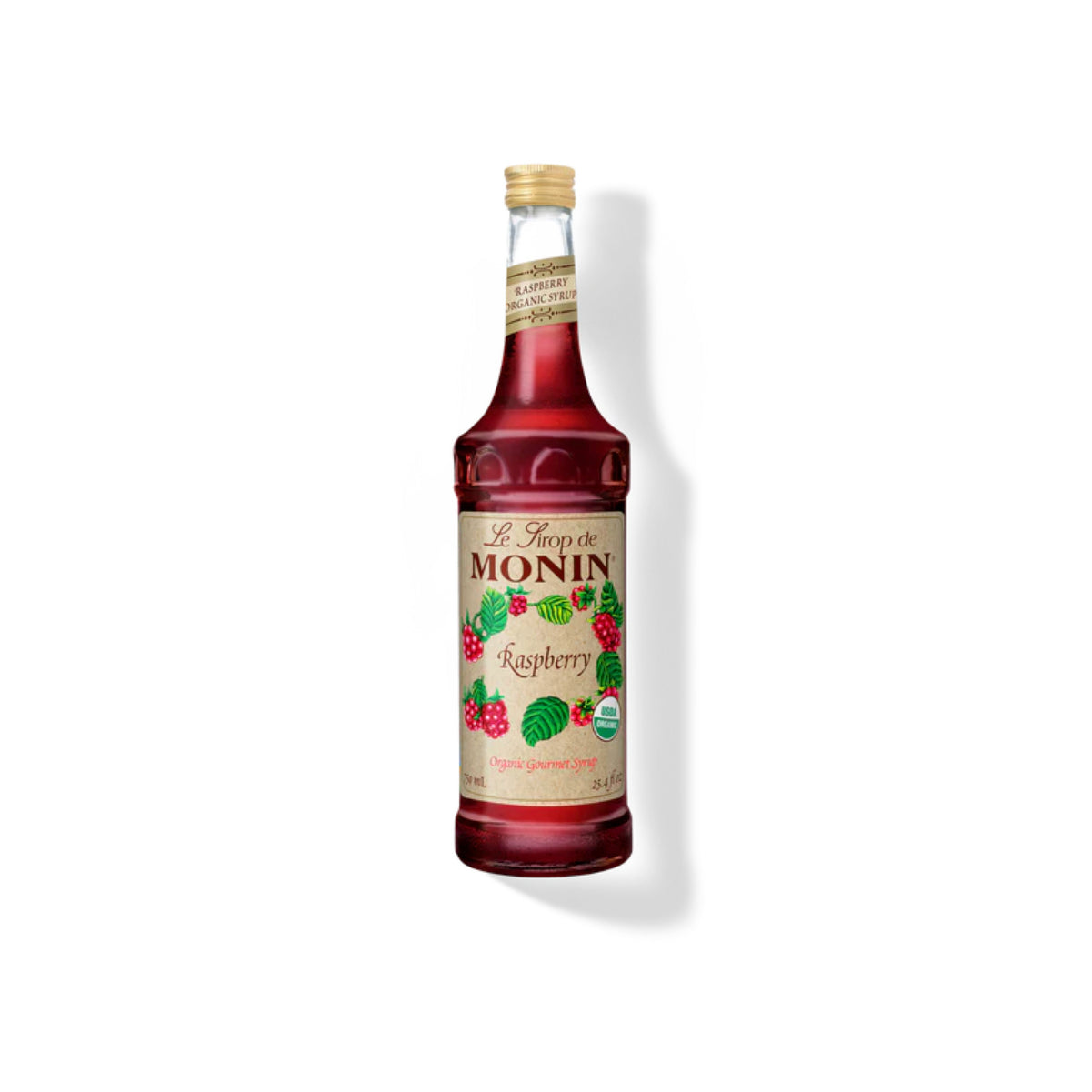 Monin Organic Raspberry Syrup 750ml Glass Bottle