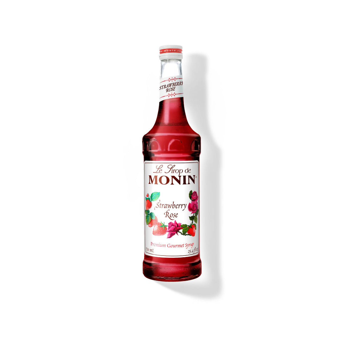 Monin Strawberry Rose Syrup 750ml Glass Bottle