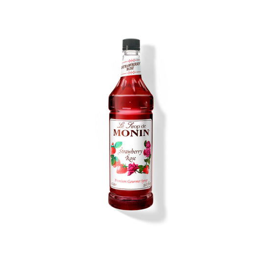 Monin Strawberry Rose Syrup 1L Plastic Bottle