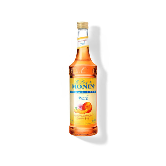 Monin Sugar Free Peach Syrup 750ml Glass Bottle
