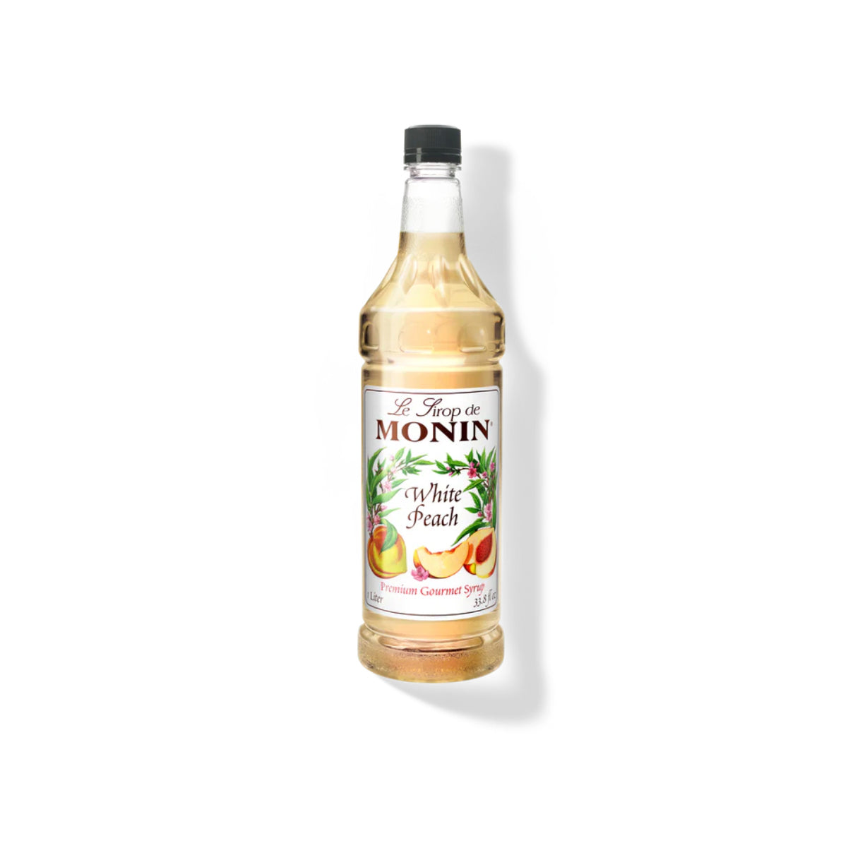 Monin White Peach Syrup 1L Plastic Bottle